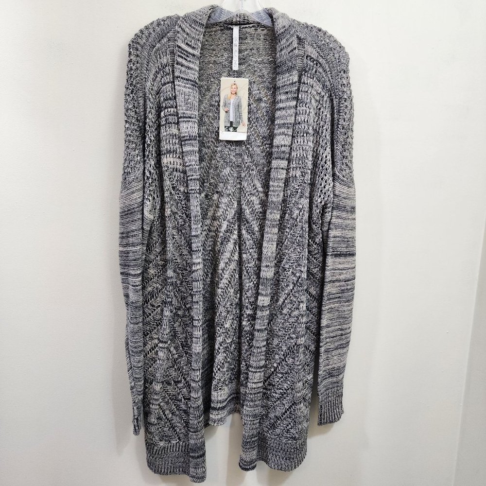 Leo & Nicole NWT open‎ knit long sleeve cardigan sweater woman's size XL
